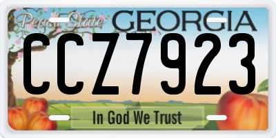 GA license plate CCZ7923