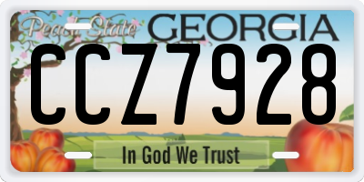 GA license plate CCZ7928
