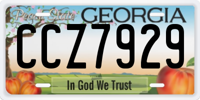 GA license plate CCZ7929