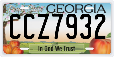 GA license plate CCZ7932