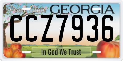 GA license plate CCZ7936