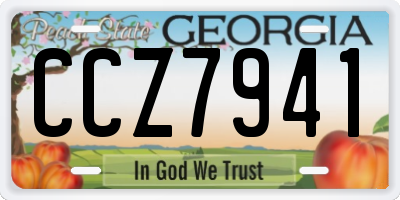GA license plate CCZ7941