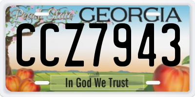 GA license plate CCZ7943