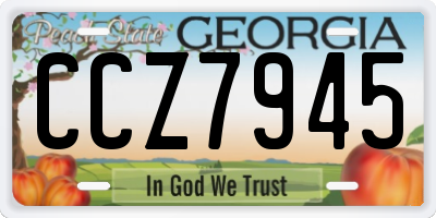 GA license plate CCZ7945