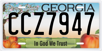 GA license plate CCZ7947