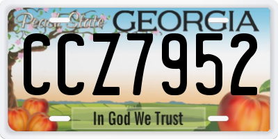 GA license plate CCZ7952