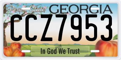 GA license plate CCZ7953