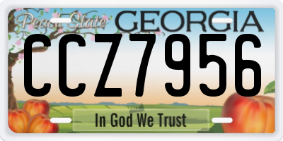 GA license plate CCZ7956