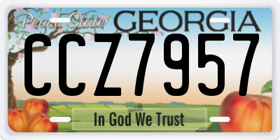 GA license plate CCZ7957