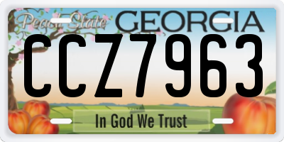 GA license plate CCZ7963
