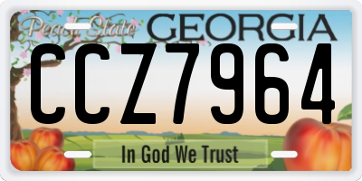GA license plate CCZ7964