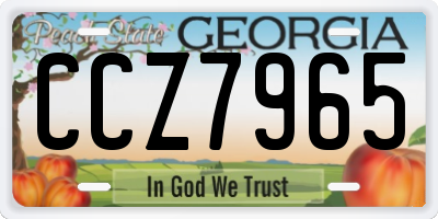 GA license plate CCZ7965