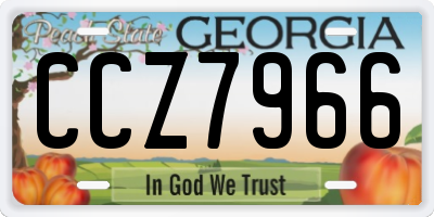 GA license plate CCZ7966