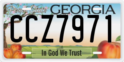 GA license plate CCZ7971