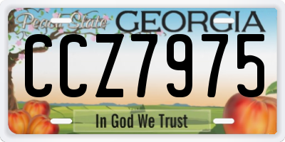 GA license plate CCZ7975