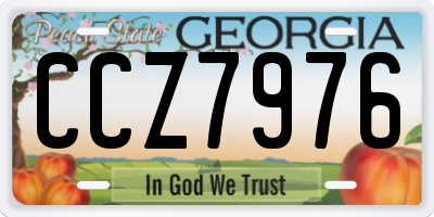 GA license plate CCZ7976