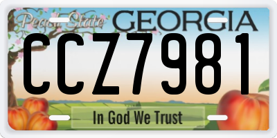 GA license plate CCZ7981