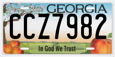 GA license plate CCZ7982
