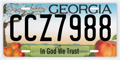 GA license plate CCZ7988