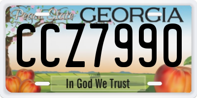 GA license plate CCZ7990
