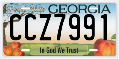 GA license plate CCZ7991