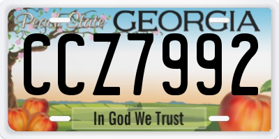 GA license plate CCZ7992