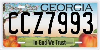 GA license plate CCZ7993