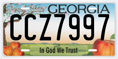 GA license plate CCZ7997