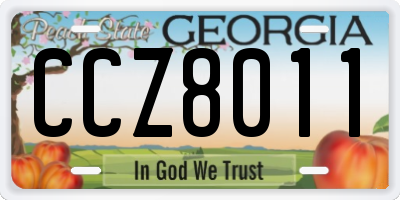GA license plate CCZ8011