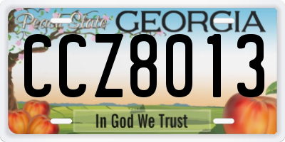 GA license plate CCZ8013