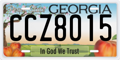 GA license plate CCZ8015