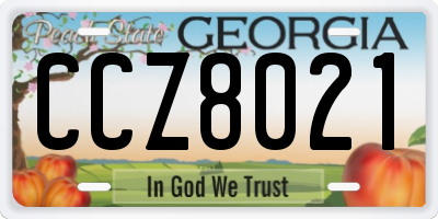 GA license plate CCZ8021