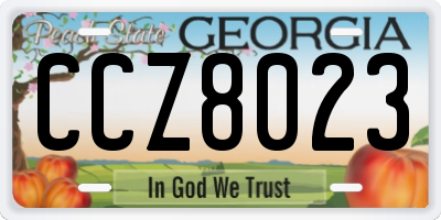 GA license plate CCZ8023