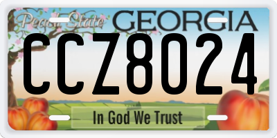 GA license plate CCZ8024