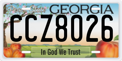 GA license plate CCZ8026