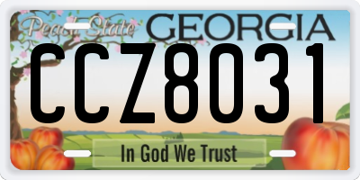 GA license plate CCZ8031