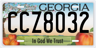 GA license plate CCZ8032