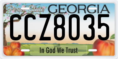 GA license plate CCZ8035