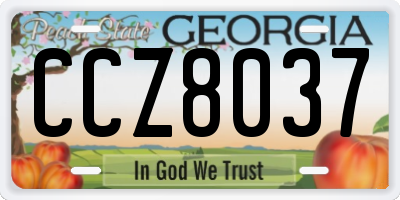 GA license plate CCZ8037
