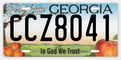 GA license plate CCZ8041