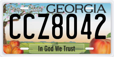 GA license plate CCZ8042