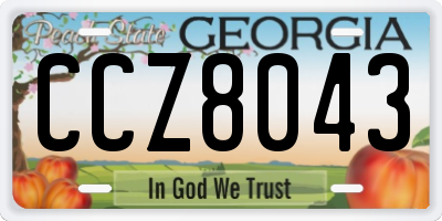 GA license plate CCZ8043