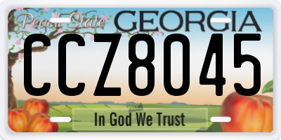 GA license plate CCZ8045