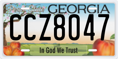 GA license plate CCZ8047