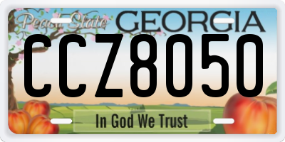GA license plate CCZ8050