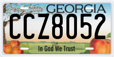 GA license plate CCZ8052