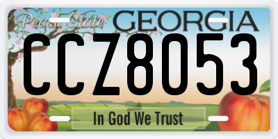GA license plate CCZ8053