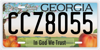 GA license plate CCZ8055