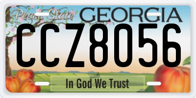 GA license plate CCZ8056