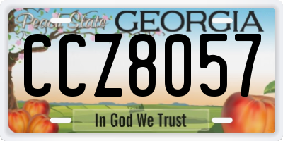 GA license plate CCZ8057